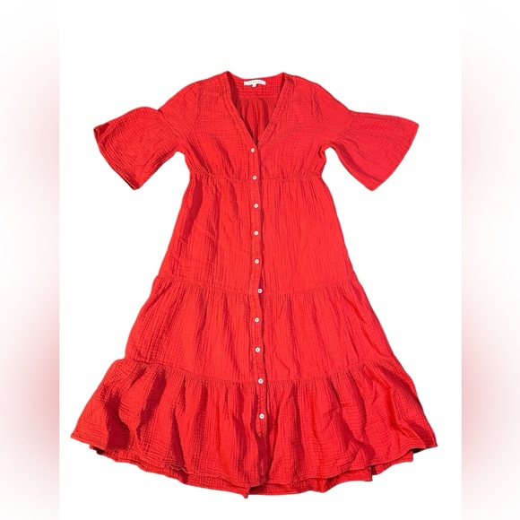 Xirena Kendall Red/Pink Midi Dress Small - Picture 2 of 7